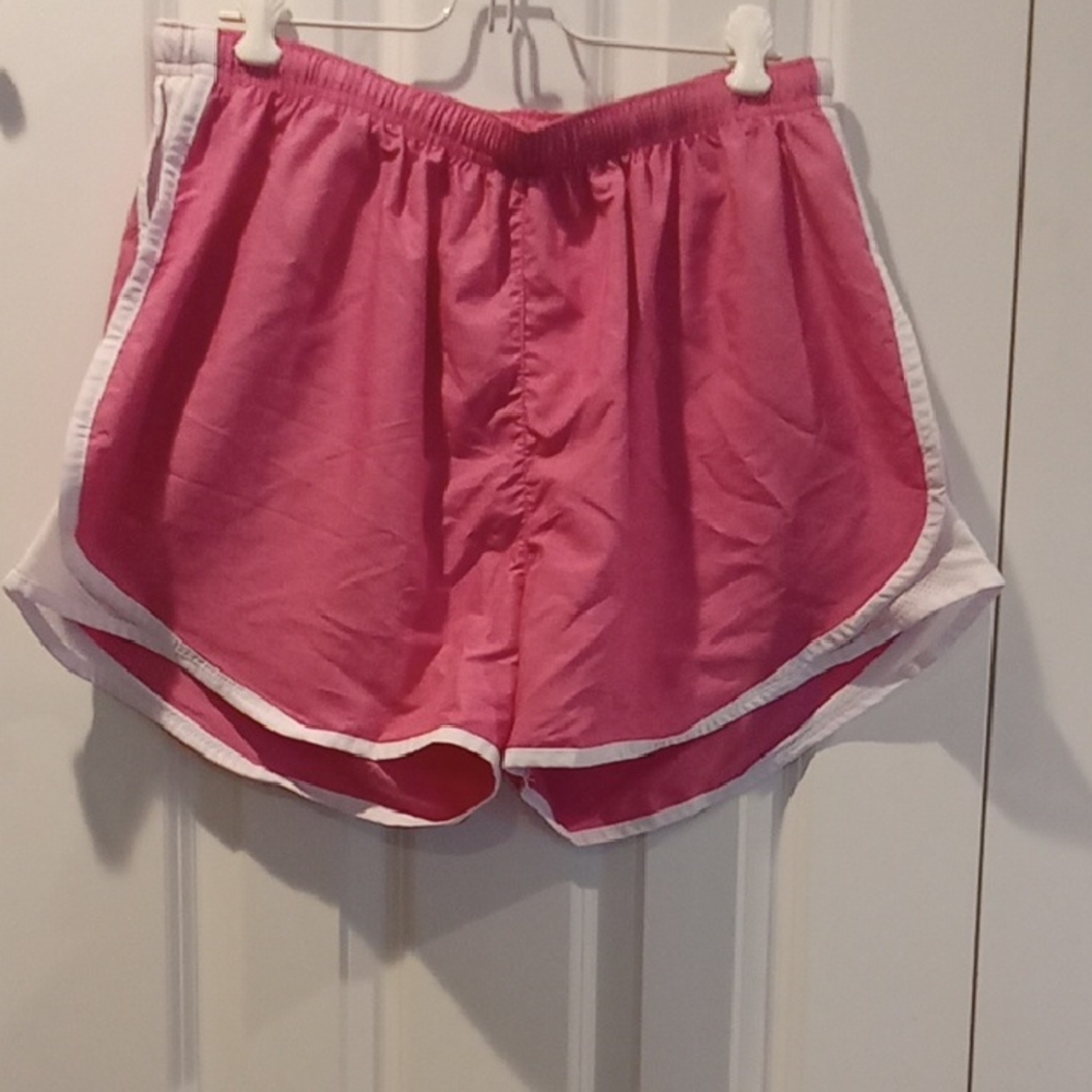 Daisy Fuentes Pink and White Athletic Shorts